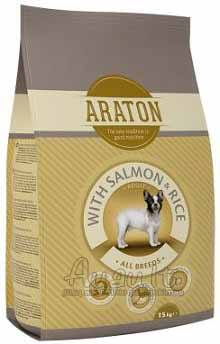 ARATON Dog adult salmon & rice 15 kg pašaras suaugusiems šunims su lašiša ir ryžiais x2vnt